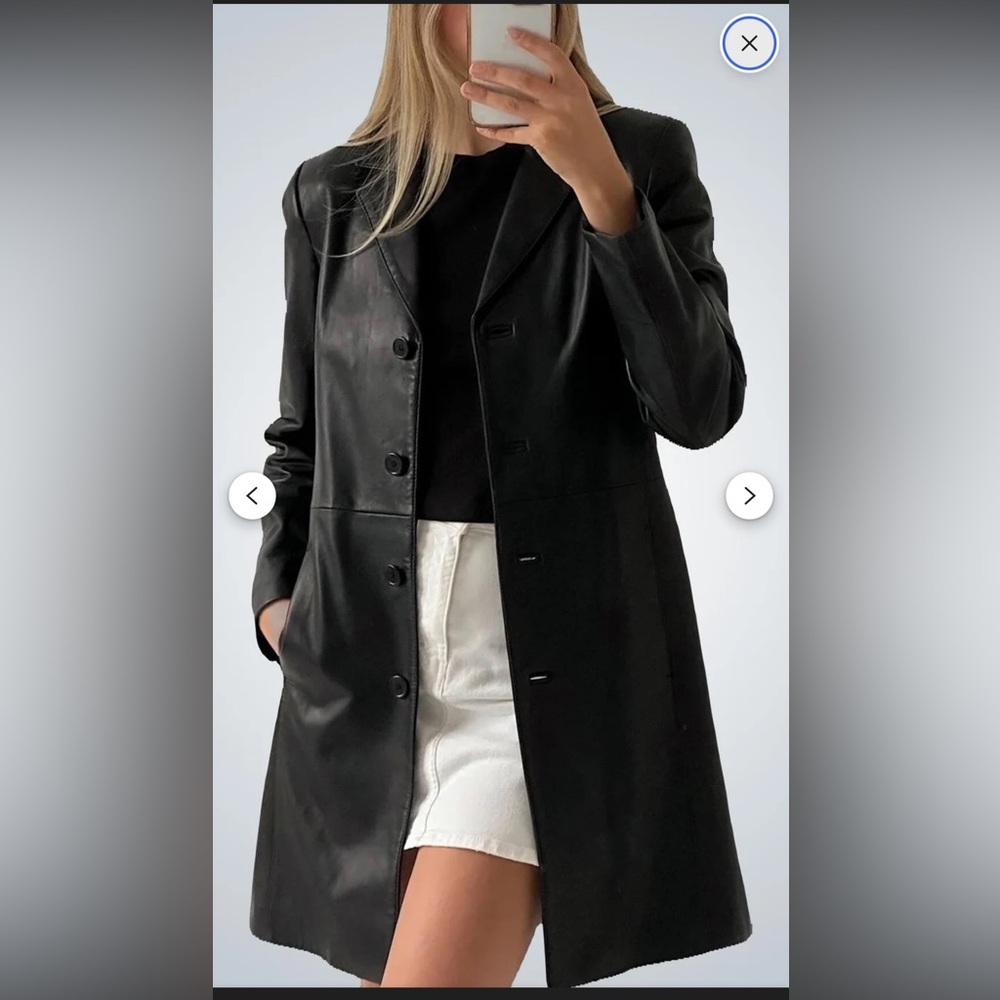 Jones Wear Sport Black Leather Jacket Formal Wear